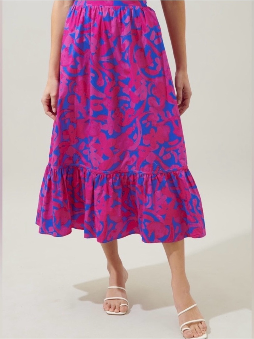Sugarlips Yeraldi Berry Tatchi Ruffle Tiered Midi Skirt